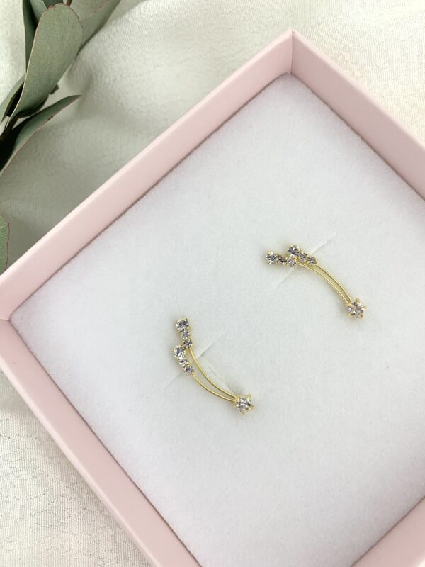 Pendientes trepadores Sue dorados - Imagen 2